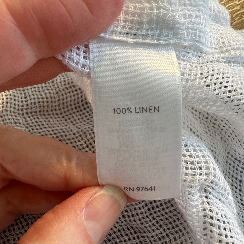 J. Jill Lightweight White Linen Tunic Top - Picture 8 of 9